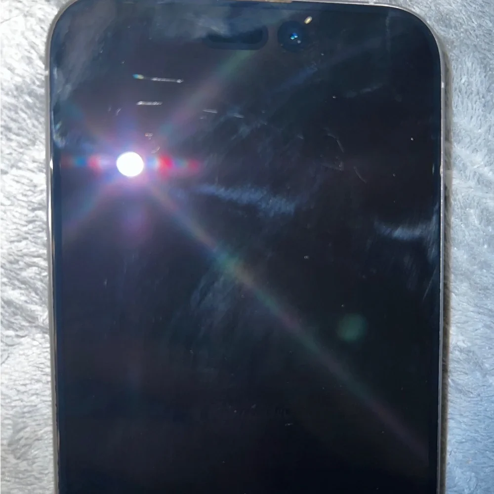 Apple Smartphone with Black and Blue Display